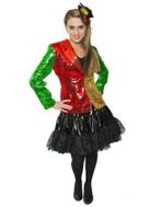 Glitter pailletten jas voor dames rood-geel-groen, Ophalen of Verzenden, Nieuw