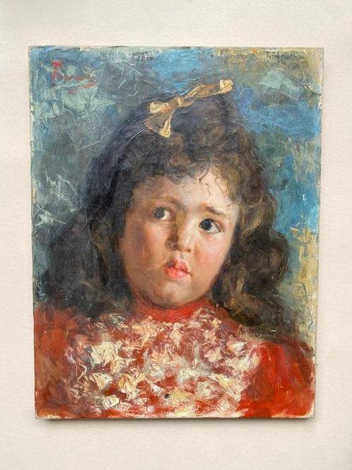 Italiaanse school (XX) - Ritratto di bambina, Antiek en Kunst, Kunst | Schilderijen | Klassiek