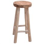 Barkruk Massief Teak | OP = OP! | Landelijke Stijl -35%, Huis en Inrichting, Verzenden, 60 tot 90 cm, Nieuw, 1 kruk