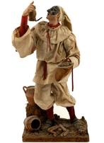 sculptuur, Grande Pulcinella in terracotta - 53 cm - Hout,