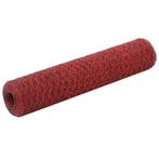 vidaXL Kippengaas 25x0,75 m staal met PVC coating rood, Tuin en Terras, Verzenden, Nieuw