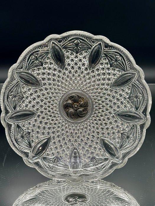 Val Saint Lambert - Dienblad - Diamantine - Mangaan, Antiek en Kunst, Antiek | Glaswerk en Kristal