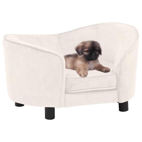vidaXL Hondenbank 69x49x40 cm pluche crèmekleurig, Dieren en Toebehoren, Honden-accessoires, Nieuw, Verzenden