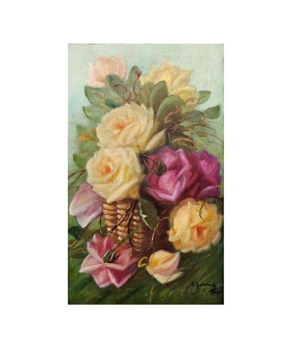 Spanish School (XIX) - Dreamlike roses 2, Antiquités & Art, Art | Peinture | Classique