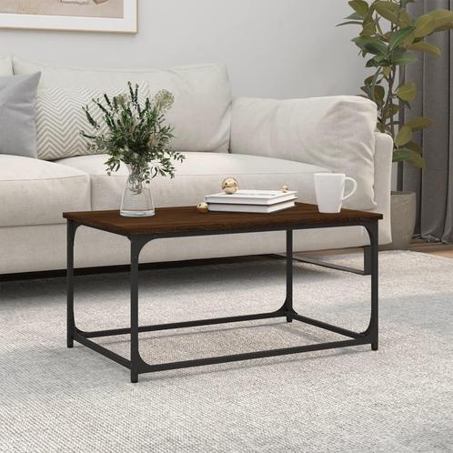 vidaXL Salontafel 80x50x40 cm bewerkt hout en ijzer bruin, Huis en Inrichting, Tafels | Salontafels, Nieuw, Verzenden