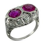 Ring Platina, Exclusieve platina ring 2,0ct robijn & 0,28ct, Handtassen en Accessoires, Ringen, Nieuw