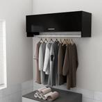 vidaXL Kledingkast 100x32,5x35 cm bewerkt hout zwart, Huis en Inrichting, Kasten | Kleerkasten, Verzenden, Nieuw