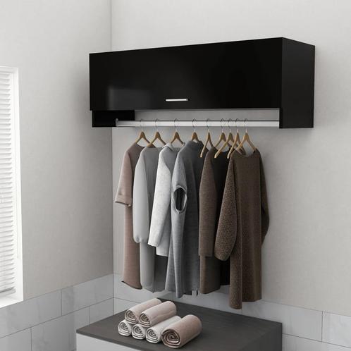 vidaXL Kledingkast 100x32,5x35 cm bewerkt hout zwart, Huis en Inrichting, Kasten | Kleerkasten, Nieuw, Verzenden