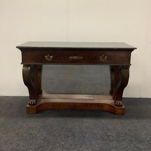 Tweedehands antieke Wandtafel, console tafel met spiegel,, Huis en Inrichting, Tafels | Eettafels, Gebruikt