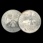 Allemagne. Silver 2x 10 Deutsche Mark Coins (30,80g), Timbres & Monnaies