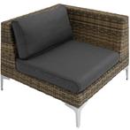 tectake Modulaire wickerset Villanova hoek links met alumini, Tuin en Terras, Verzenden, Nieuw
