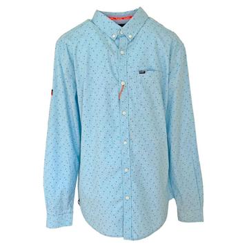 Superdry • blauw regular fit overhemd met motief • L