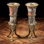 Ancient Couple of Jar - Napoleone III - Marble, Brass - Half, Nieuw