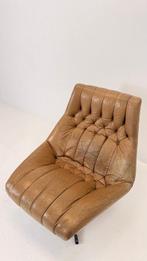 Lounge stoel - Metaal, Leder - Vintage mid-century draaibare