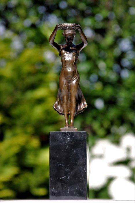 Beeld, OF GËLLE FRA OR THE GOLDEN LADY - 33 cm - brons, Antiek en Kunst, Kunst | Designobjecten