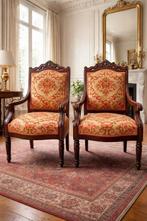 Fauteuil - Fluweel, Mahonie - Hoogte : 102 cm