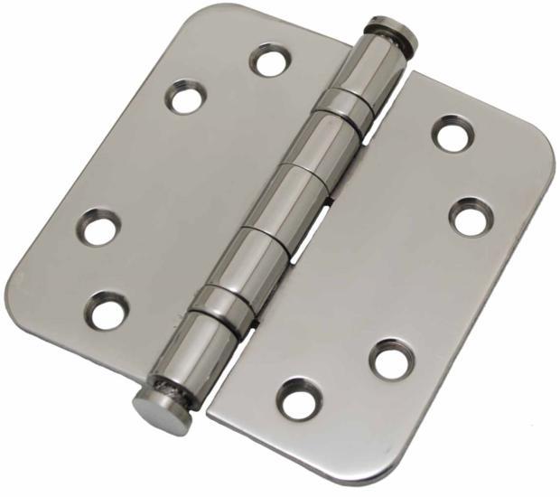 Kogellagerscharnier 8989 mm ronde hoek RVS gepolijst, Doe-het-zelf en Bouw, Hang- en Sluitwerk, Ophalen of Verzenden