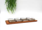 Digsmed Denmark - Dienblad - Teakhouten tray met 5 glazen