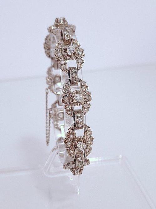 Armband - 18 karaat Witgoud - 4.12ct. tw. Diamant, Handtassen en Accessoires, Armbanden