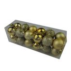 Kerstballen 3cm. kerstbal goud mat/glans/glitter box24 leuk, Nieuw