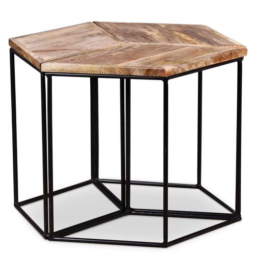 vidaXL Salontafel 56x48x40 cm massief mangohout, Huis en Inrichting, Tafels | Salontafels, Nieuw, Verzenden