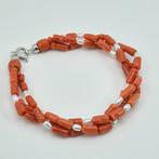 Bloedkoraal - Zilver - Armband - Middellandse Zee Koralen