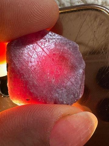 Rubis Brut. Éclatant rubis de sang de Mozambique cristallin.