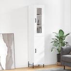vidaXL Hoge kast 34,5x34x180 cm bewerkt hout wit, Verzenden, Nieuw