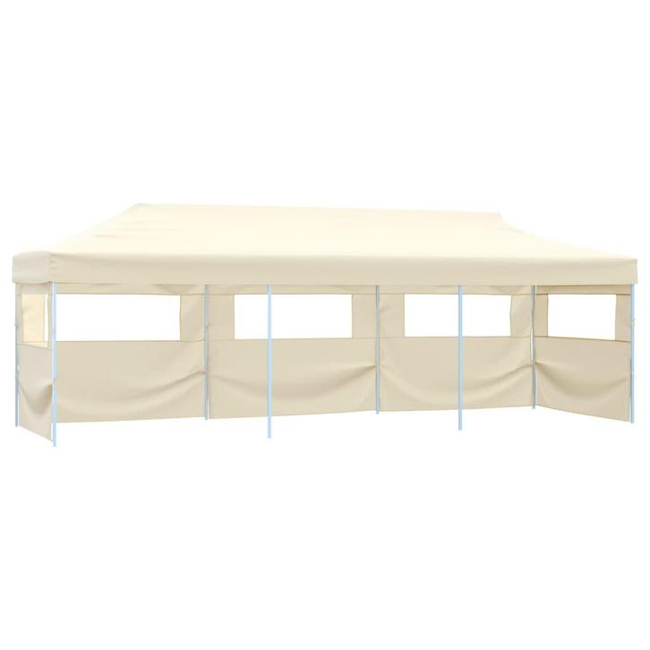 vidaXL Vouwtent pop-up met 5 zijwanden 3x9 m crème, Tuin en Terras, Partytenten, Nieuw, Verzenden