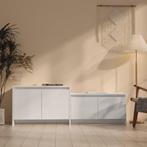 vidaXL Tv-meubel 146,5x35x50 cm bewerkt hout hoogglans wit, Huis en Inrichting, Kasten |Televisiemeubels, Verzenden, Nieuw