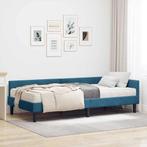 vidaXL Hoekbedframe met Matras Anders 2 pcs Blauw Fluweel, Huis en Inrichting, Slaapkamer | Bedden, Verzenden, Nieuw