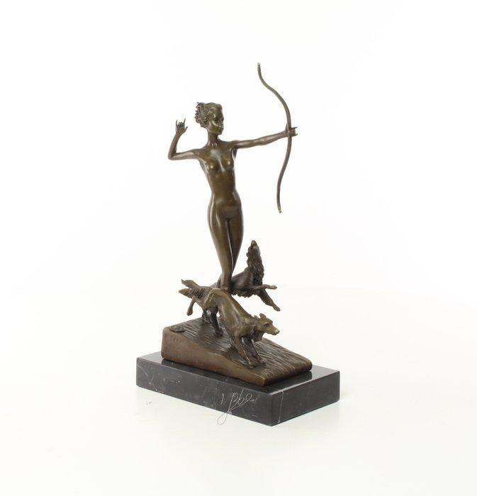 Figuur - A BRONZE SCULPTURE CALLED LAST ARROW - Brons,, Antiek en Kunst, Curiosa en Brocante