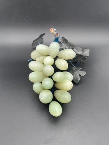 sculptuur, Magnifique grappe de raisin vintage en Jade - 21