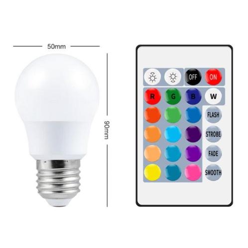 LED Lamp 5W (Warm) - RGB Verlichting met IR, Huis en Inrichting, Lampen | Overige, Nieuw, Verzenden