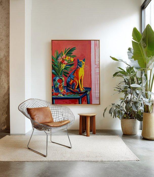 E. García - GATO EGIPCIO XL (NO RESERVE), Antiek en Kunst, Kunst | Schilderijen | Modern