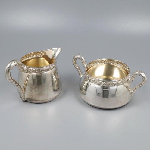 Gottlieb Kurtz Art-Nouveau - Ensemble sucre et crème (2) -, Antiek en Kunst, Antiek | Zilver en Goud