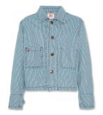 AO76-Striped Pocket Jacket - Blue-14, Kleding | Dames, Jassen | Zomer, Nieuw