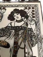 Mucha - Spiegel - Glas - Alphonse Mucha “Autumn”, Antiek en Kunst