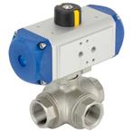 G1 3-Way T-port Pneumatic Ball Valve Stainless Steel, Verzenden