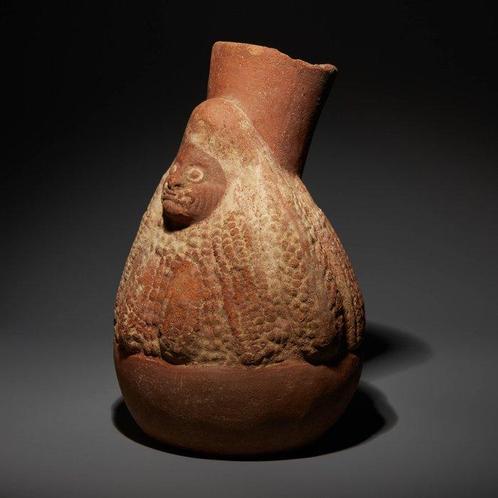 Moche, Peru Terracotta Ai Apaec Huaco. 500-700 n.Chr. Hoogte, Verzamelen, Mineralen en Fossielen