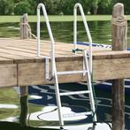 vidaXL 3-staps steigerladder Zilver 58 x 77 x 144 cm, Watersport en Boten, Verzenden, Nieuw