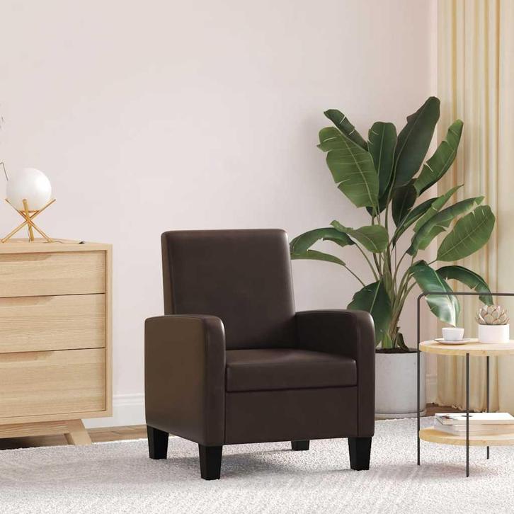 vidaXL Fauteuil kunstleer bruin, Huis en Inrichting, Fauteuils, Nieuw, Verzenden