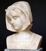 Schumacher * Jugenstil - Buste, Junge Frau - 26 cm - Albâtre