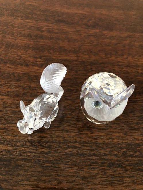 Swarovski - Miniatuur beeldje - Squirrel & Owl - Kristal, Antiek en Kunst, Curiosa en Brocante
