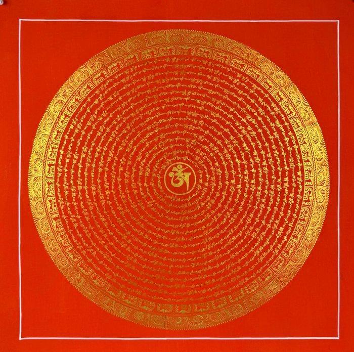 Zeldzame rode OM-mantra Mandala | Handgeschilderde Mantra, Maison & Meubles, Maison & Meubles | Autre