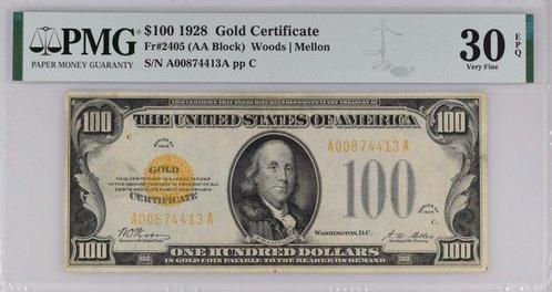 États-Unis dAmérique. - 100 Dollars 1928 Benjamin, Postzegels en Munten, Munten | Nederland