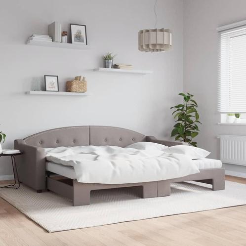vidaXL Slaapbank met onderschuifbed en matrassen 90x200 cm, Huis en Inrichting, Slaapkamer | Bedden, Nieuw, Verzenden