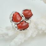 Bloedkoraal - Zilver - Ring - CORALLO MEDITERRANEO, Antiek en Kunst