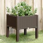 vidaXL Plantenbak met poten 40x40x42 cm polypropeen bruin, Tuin en Terras, Verzenden, Nieuw