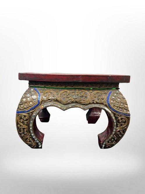 Tafel - Elegante Vintage Houten Opium Plantentafel - met, Antiek en Kunst, Kunst | Designobjecten